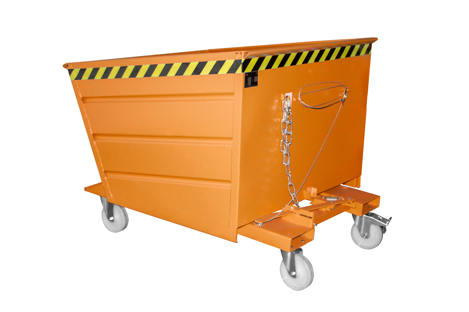 Kippbehälter Typ VD RAL 2000 Gelborange mit Rollen (Zubehör)